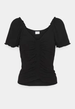 Vila Vibix Rutched - T-Shirt Print - Black