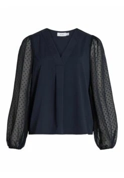 Vila Mit V Ausschnitt Langärmeliges - Blouse - Navy Blazer -Dames e16cf703287f43deb9fdbf135905ea87
