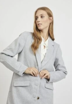 Vila Vileovita Coat - Mantel - Light Grey Melange -Dames e2dbf3e607934a22a30b17ed45245140