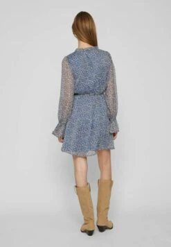 Vila DottaL/S - Jurk - Federal Blue -Dames e31714abccd048c4b367cee370c3994d