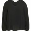 Langarm Curve- Blouse - Black