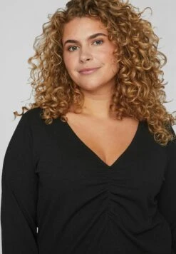 Mit 3/4 Ärmeln Curve- Blouse - Black -Dames e6ecc4b91c4b4466bec1c9ba95f1def9