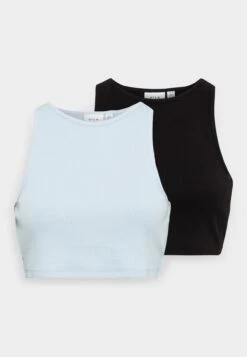 Vila Vifelia Cropped Tank Top 2Pack - Top - Black/Kentucky Blue