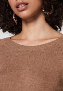 Vila Vimarla O Neck - Trui - Toasted Coconut Melange -Dames f5631dc2dbd743c38ab0d5959bbf9a5d