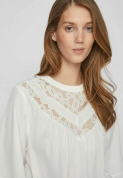 Vila Mit Verziertes - Blouse - Cloud Dancer -Dames f637b67020754cb5a39e19c2219b389e