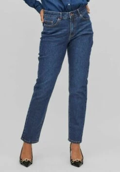 Vila Straight Leg Jeans - Dark Blue Denim