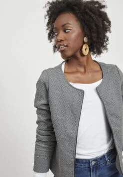 Vila Vinaja New - Lichte Jas - Medium Grey Melange -Dames f903bd3a211d460aab21c05c403207f8