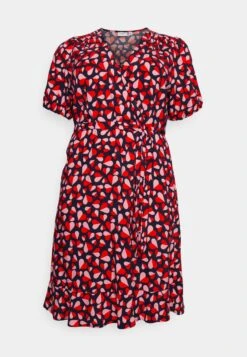 Vilinea V Neck Wrap Heart Dress - Jurk - Red/Black/Light Pink -Dames fe0a135fb30f4216a277322a842a8a07